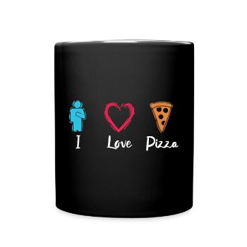 I Love Pizza - Tasse einfarbig - Schwarz - Vorne