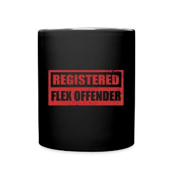 Funny Registered Flex Offender Bodybuilding - Full Colour Mug - black - Front