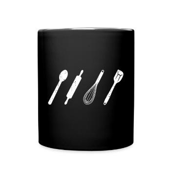 Ustensiles de cuisine - Mug uni - noir - Devant