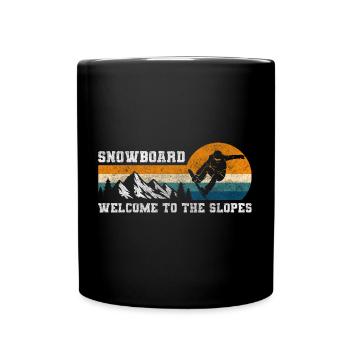 Snowboarder Schnee Sport Freestyle - Tasse einfarbig - Schwarz - Vorne