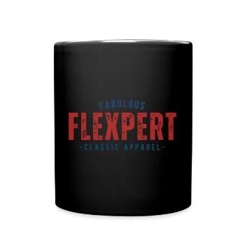 Gym Flexpert Workout Muscle Weightlifting - Full Colour Mug - black - Front