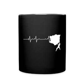 Grimpeur sur un sentier Heartbeat - Mug uni - noir - Devant