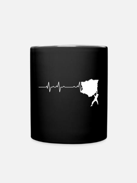 Grimpeur sur un sentier Heartbeat - Mug uni - noir