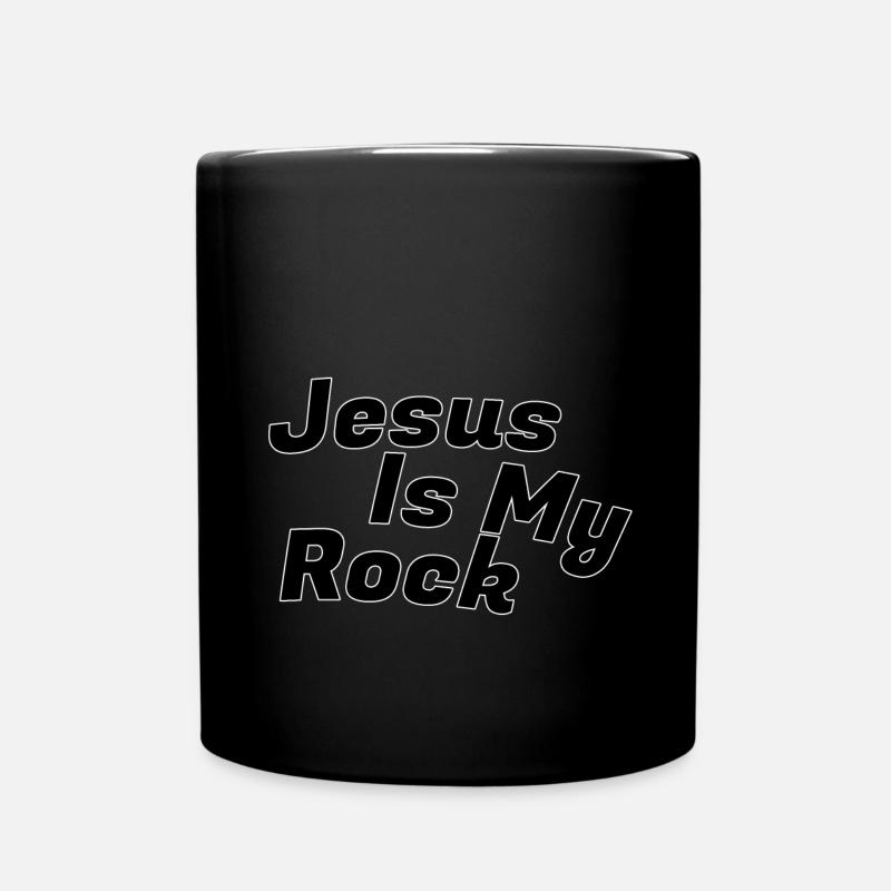 Jesus is my rock - Tasse einfarbig - Schwarz