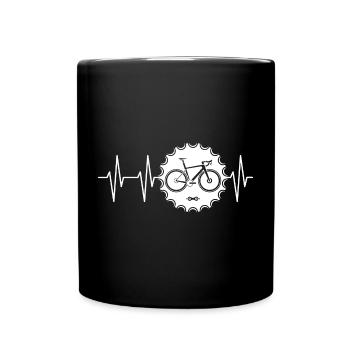 pulse bike logo with sprocket Biketeam Team Tour - Full Colour Mug - black - Front