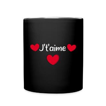 Valentines Red Heart, Valentine's Day - Full Colour Mug - black - Front