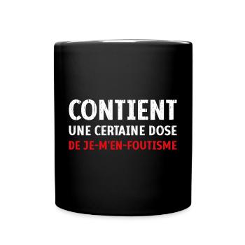 Contient une certaine dose de je-m’en-foutisme - Mug uni - noir - Devant
