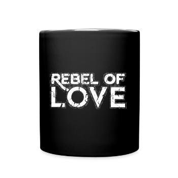 Rebel of Love used look retro Rebell*in der Liebe - Tasse einfarbig - Schwarz - Vorne