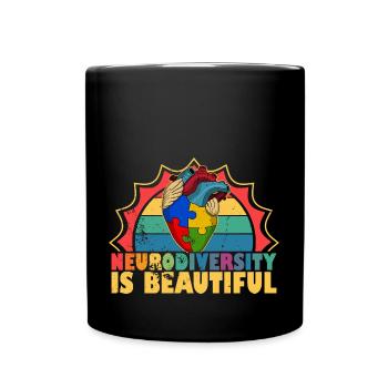 Neurodiversity is beautiful Autismus-Puzzleteil - Tasse einfarbig - Schwarz - Vorne