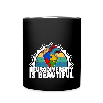 Neurodiversity is beautiful Autismus-Puzzleteil - Tasse einfarbig - Schwarz - Vorne