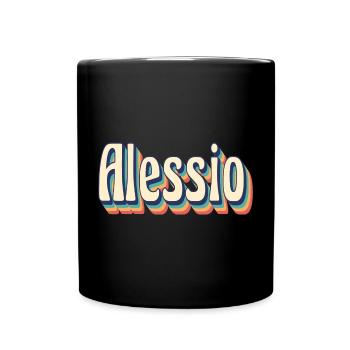Alessio retro vintage t-shirt t-shirt gift - Full Colour Mug - black - Front
