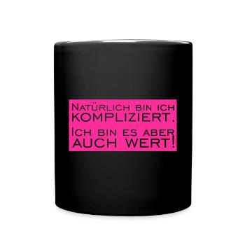 Of course I'm complicated - Full Colour Mug - black - Front
