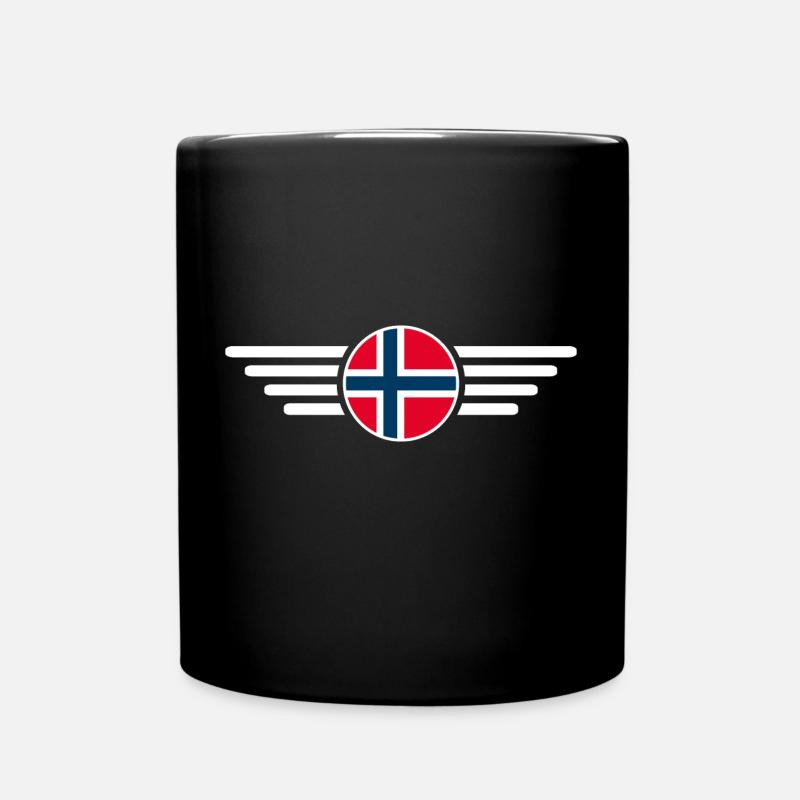 Norwegen T-Shirt: Nordischer Stil - Tasse einfarbig - Schwarz