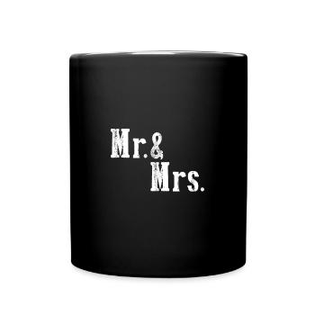 Mr. & Mrs. Wedding Marriage Lovers - Full Colour Mug - black - Front