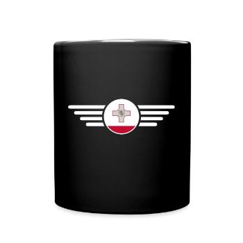 Malta Stil T-Shirt - Tasse einfarbig - Schwarz - Vorne
