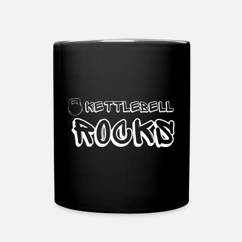 Kettlebell ROCKS Shirts weiß - Tasse einfarbig - Schwarz