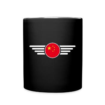 China Stil Design T-Shirt - Tasse einfarbig - Schwarz - Vorne