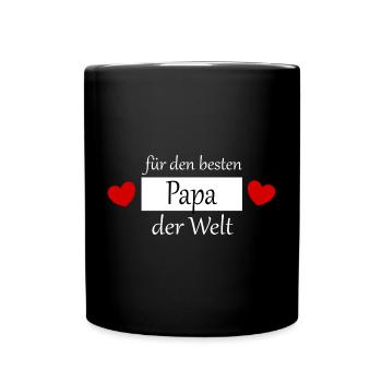 Vatertag 2026 Geschenk  Papa Vater best dad ever - Tasse einfarbig - Schwarz - Vorne