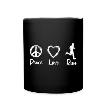 Peace Love Run - Full Colour Mug - black - Front