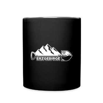 Erzgebirge Sachsen Bergbau Bergarbeiter - Tasse einfarbig - Schwarz - Vorne