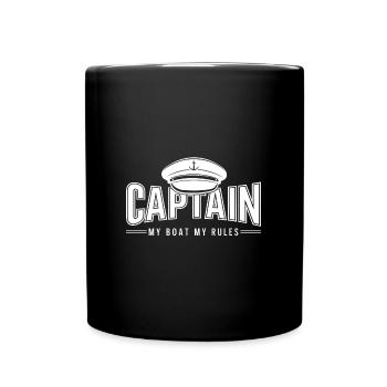 Captain Captain - My Boat My Rules Quote - Full Colour Mug - black - Front
