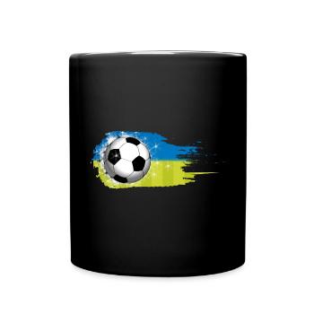 Football - Bleu Vert - Conception de coup de pinceau - Mug uni - noir - Devant