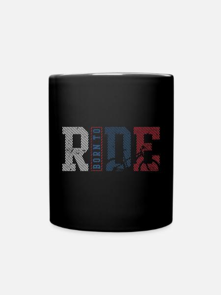 Panneaux rayés Route Rider - Mug uni - noir