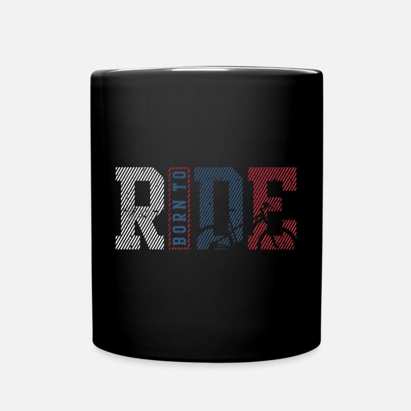 Panneaux rayés Route Rider - Mug uni - noir