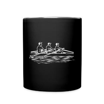 Rowing Team Line Art - Full Colour Mug - black - Front