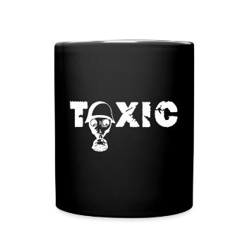 Totenkopf und Gasmaske - Tasse einfarbig - Schwarz - Vorne