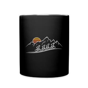 Bicycle Mountains Road Bike Bicycle Tour - Full Colour Mug - black - Front