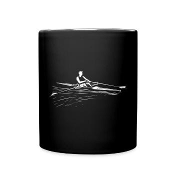 Ruderer Skizze - Tasse einfarbig - Schwarz - Vorne