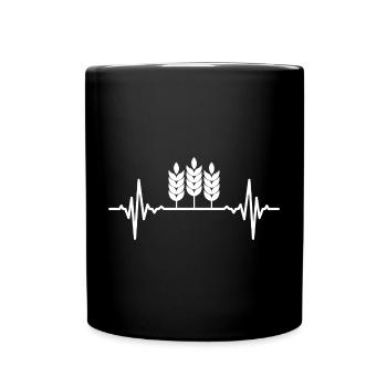 Wheat Cultivation Heart Line - Full Colour Mug - black - Front