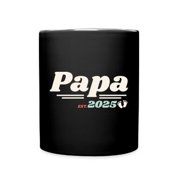Papa Est 2025 Je vais être un papa style rétro - Mug uni - noir - Devant