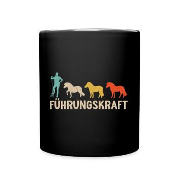 Shetland Pony Führungskraft Pferde Reitsport - Tasse einfarbig - Schwarz - Vorne