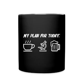 My Plan For Today Coffee Microscope Beer - Full Colour Mug - black - Front