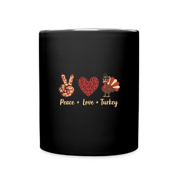 Thanksgiving Paix Amour Turquie - Mug uni - noir - Devant