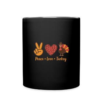Thanksgiving Paix Amour Turquie - Mug uni - noir - Devant