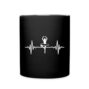 Ballerina Herzschlag - Tasse einfarbig - Schwarz - Vorne