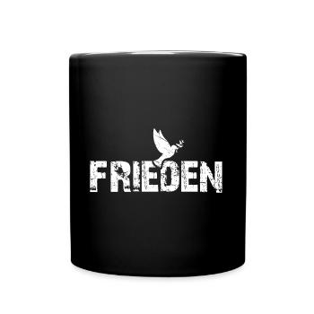 Einfach Frieden für alle - mit Friedenstaube - Tasse einfarbig - Schwarz - Vorne