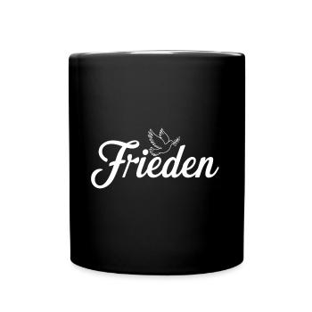 Einfach Frieden für alle - mit Friedenstaube - Tasse einfarbig - Schwarz - Vorne