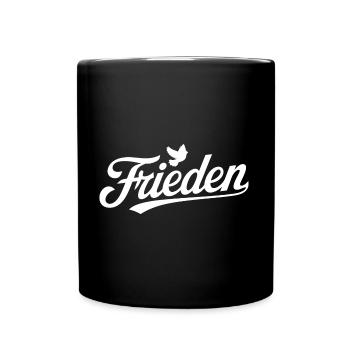 Einfach Frieden für alle - mit Friedenstaube - Tasse einfarbig - Schwarz - Vorne