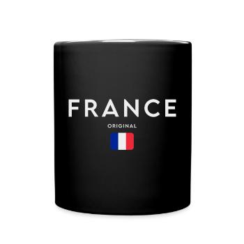 Drapeau de la France, fierté française - Mug uni - noir - Devant