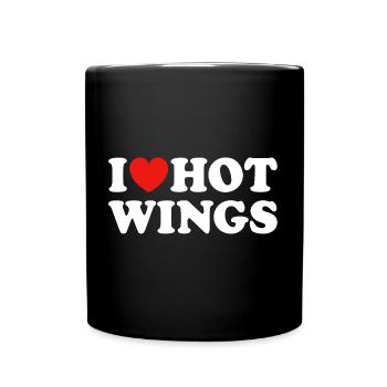 J’adore les ailes de poulet Hot Wings - Mug uni - noir - Devant