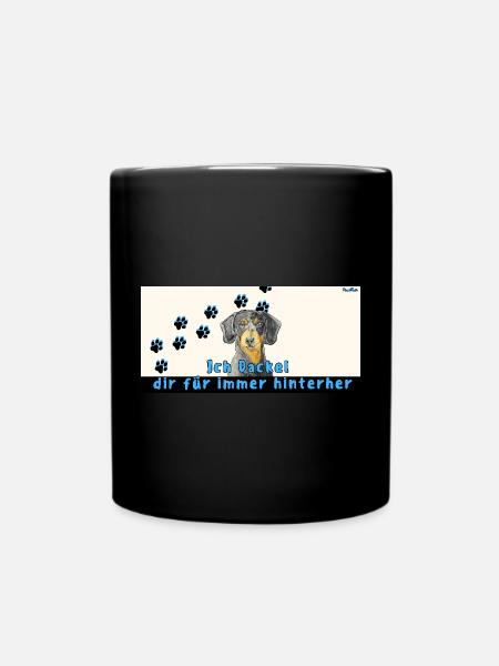 Dackel Aquarell, Süßes Hundemotiv & Geschenkidee - Tasse einfarbig - Schwarz