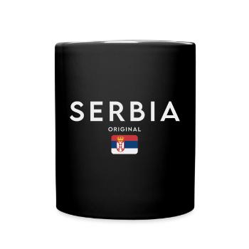 Drapeau de la Serbie, fierté serbe - Mug uni - noir - Devant
