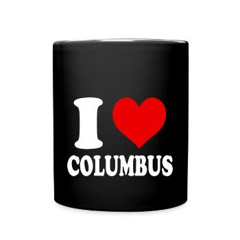 I Love Columbus Heart America USA Funny - Full Colour Mug - black - Front