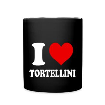 J’aime les tortellini Cuisine italienne Funny Heart - Mug uni - noir - Devant