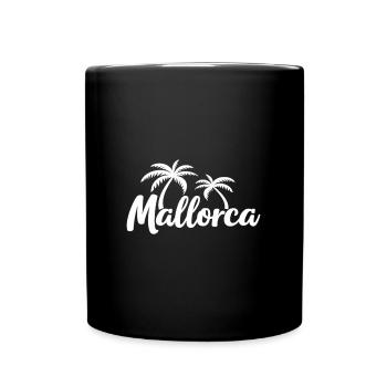 Mallorca Island Feeling – Holidays Palm Trees Beach - Full Colour Mug - black - Front