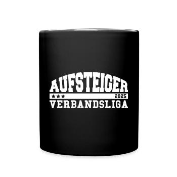Aufsteiger 2025 Verbandsliga Aufstieg Fußball - Tasse einfarbig - Schwarz - Vorne